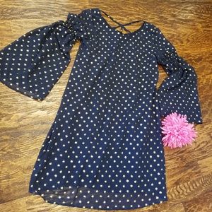 GB Girls Navy with Gold Dot Dress